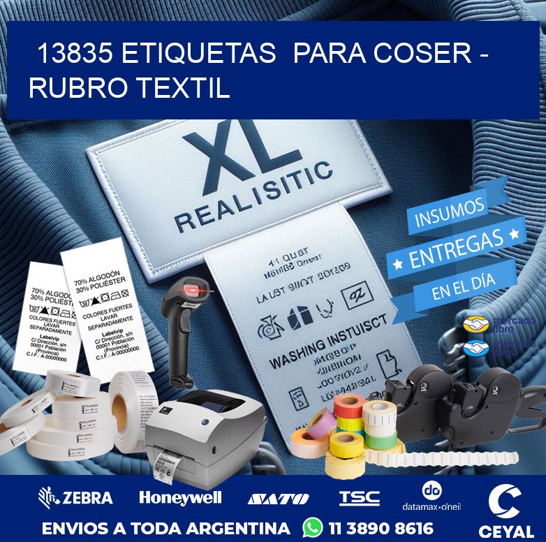 13835 ETIQUETAS  PARA COSER – RUBRO TEXTIL
