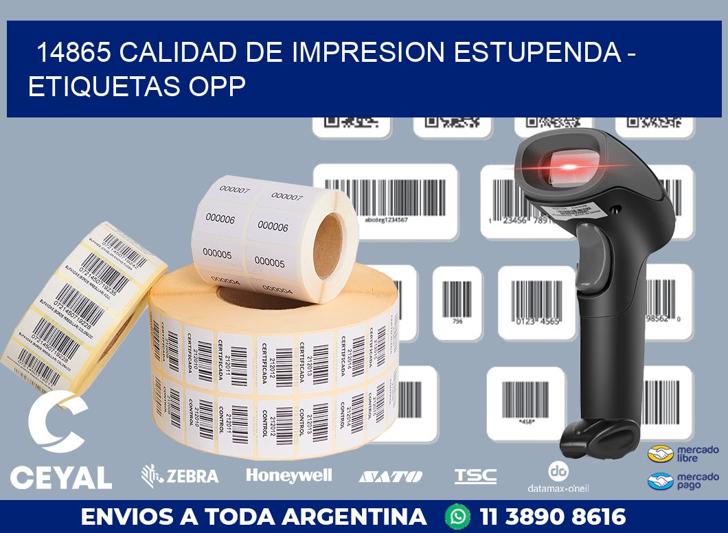 14865 CALIDAD DE IMPRESION ESTUPENDA - ETIQUETAS OPP