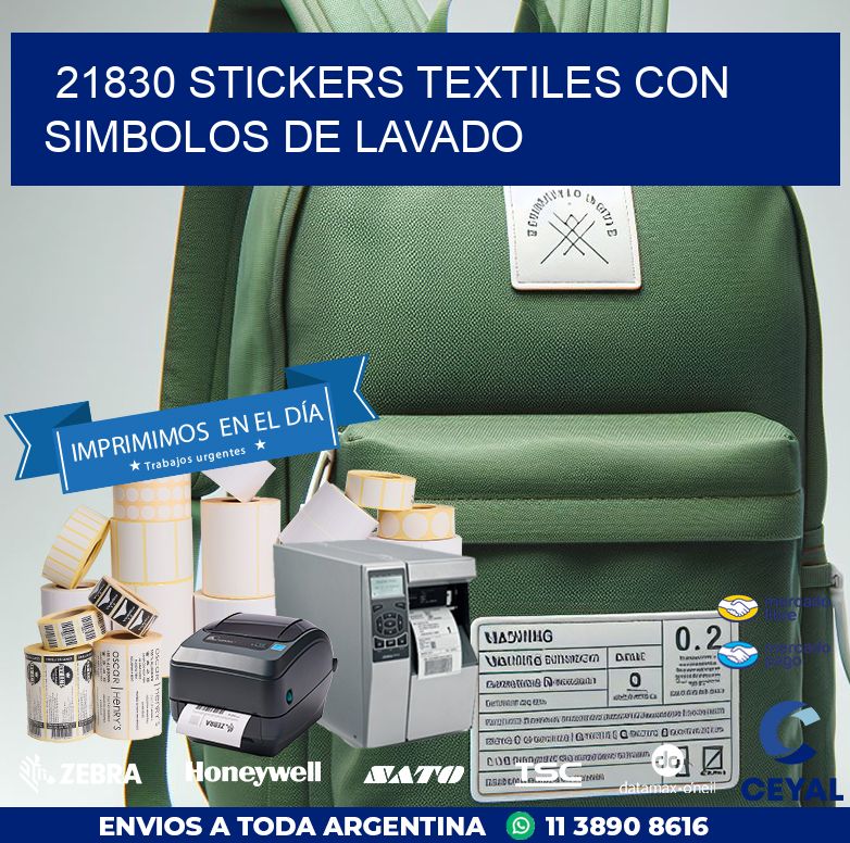 21830 STICKERS TEXTILES CON SIMBOLOS DE LAVADO