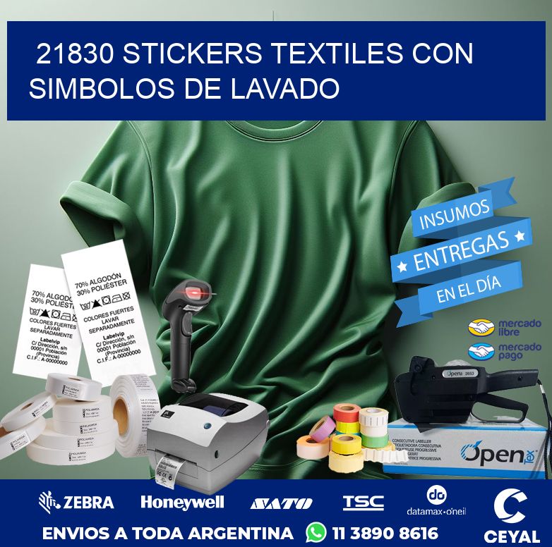 21830 STICKERS TEXTILES CON SIMBOLOS DE LAVADO