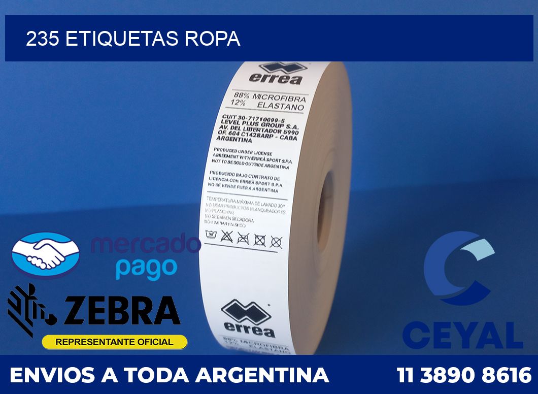 235 ETIQUETAS ROPA