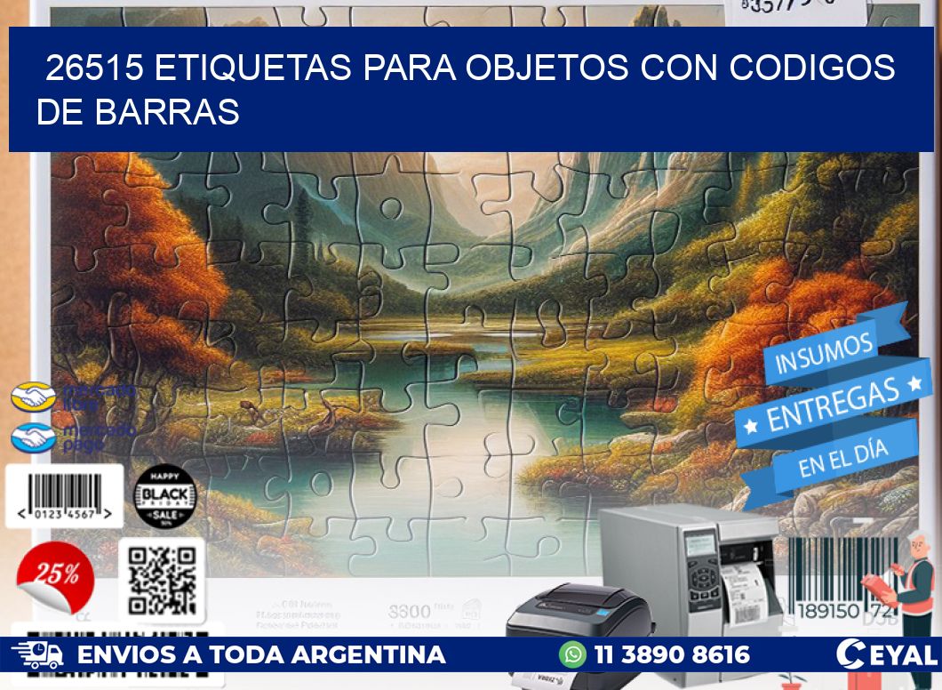 26515 ETIQUETAS PARA OBJETOS CON CODIGOS DE BARRAS