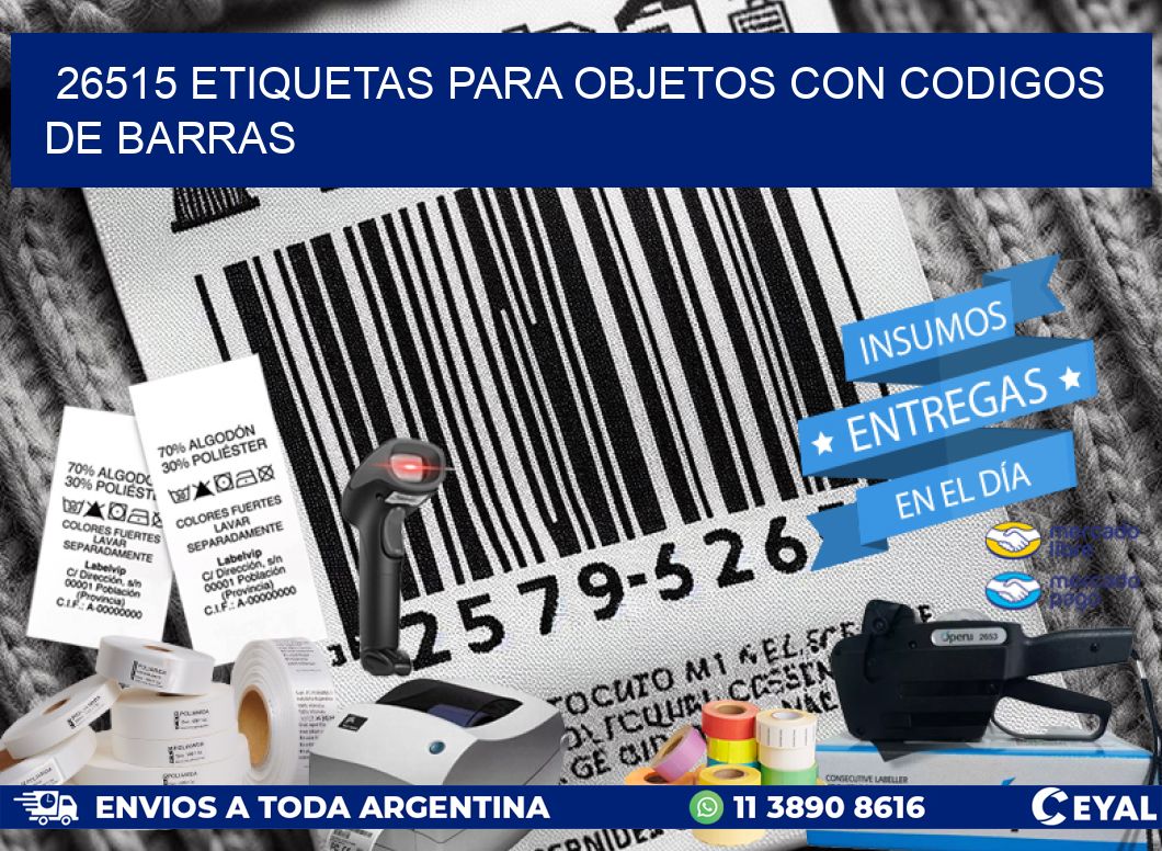 26515 ETIQUETAS PARA OBJETOS CON CODIGOS DE BARRAS