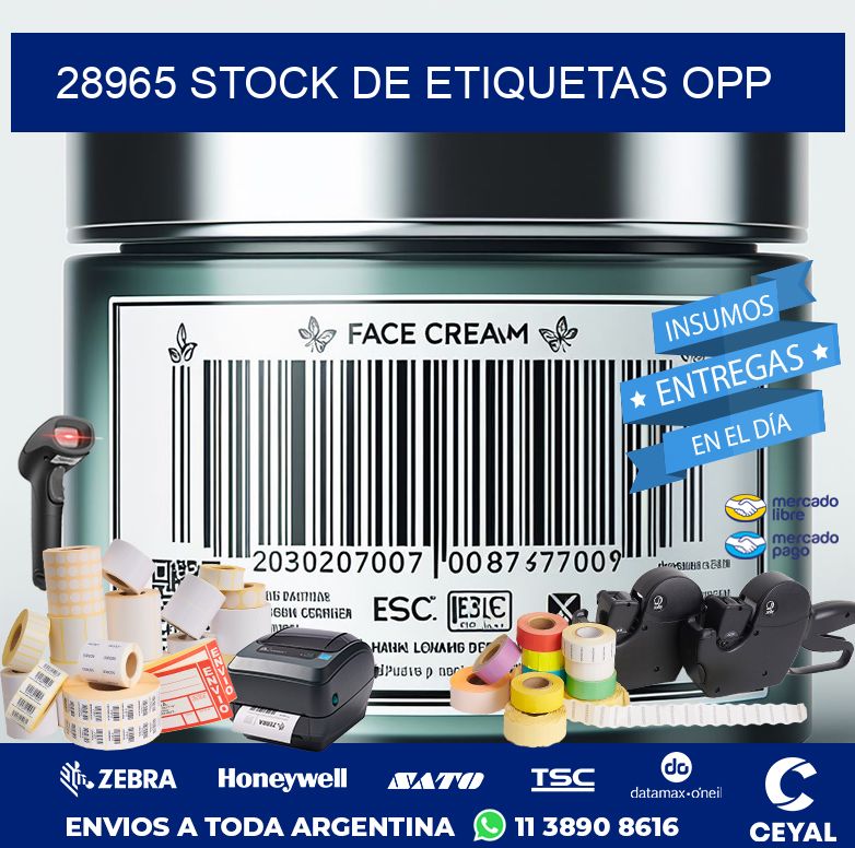 28965 STOCK DE ETIQUETAS OPP