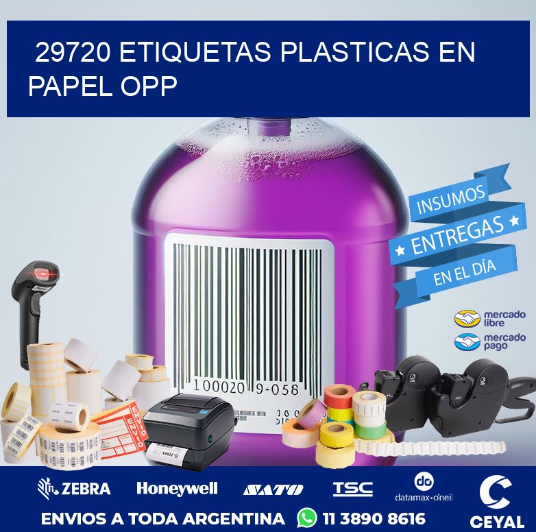 29720 ETIQUETAS PLASTICAS EN PAPEL OPP