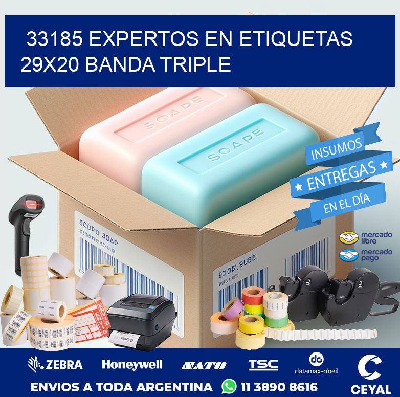 33185 EXPERTOS EN ETIQUETAS 29X20 BANDA TRIPLE