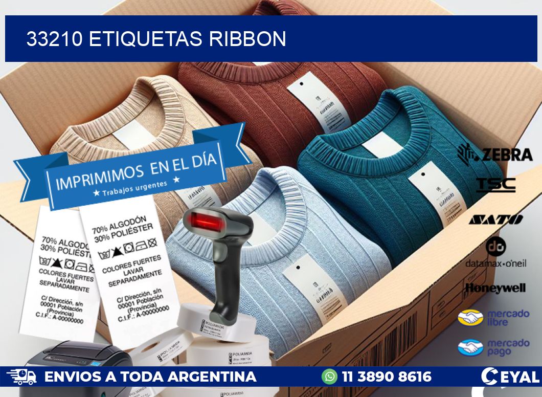 33210 ETIQUETAS RIBBON