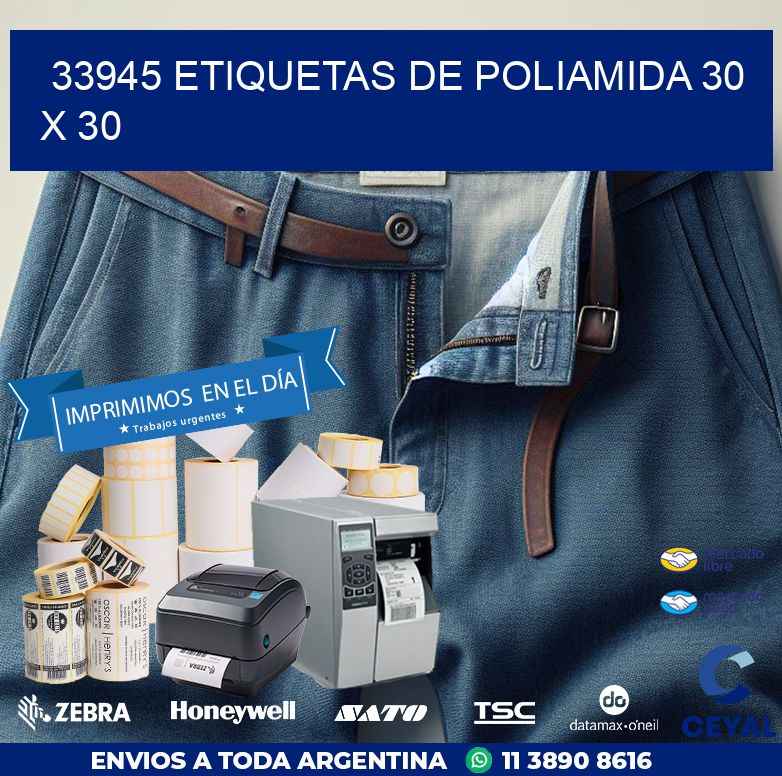 33945 ETIQUETAS DE POLIAMIDA 30 X 30