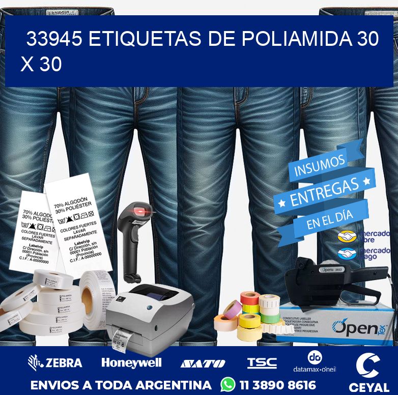 33945 ETIQUETAS DE POLIAMIDA 30 X 30