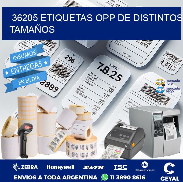 36205 ETIQUETAS OPP DE DISTINTOS TAMAÑOS