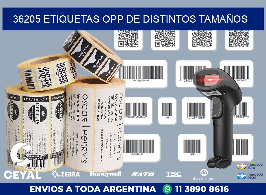 36205 ETIQUETAS OPP DE DISTINTOS TAMAÑOS