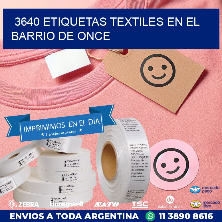 3640 ETIQUETAS TEXTILES EN EL BARRIO DE ONCE