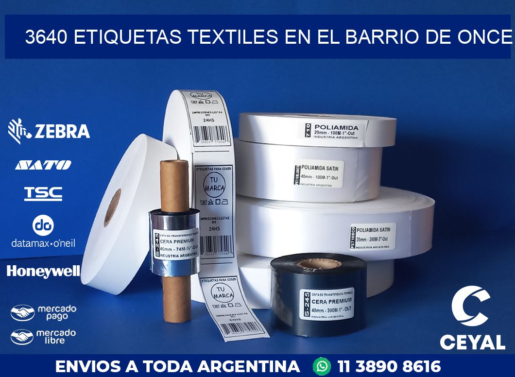 3640 ETIQUETAS TEXTILES EN EL BARRIO DE ONCE