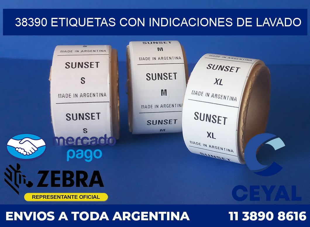 38390 ETIQUETAS CON INDICACIONES DE LAVADO