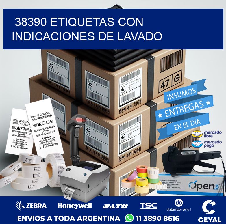 38390 ETIQUETAS CON INDICACIONES DE LAVADO