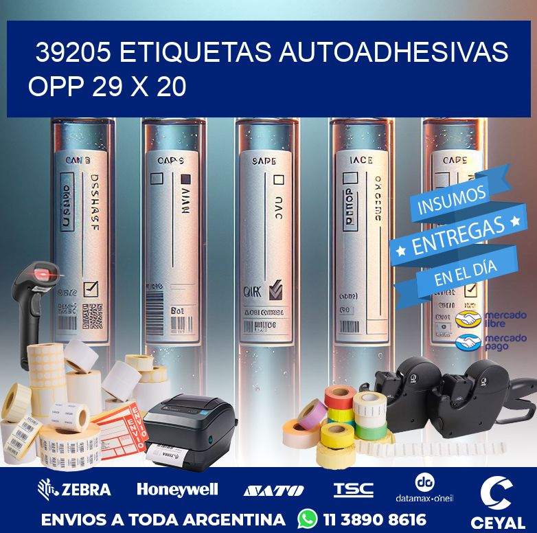 39205 ETIQUETAS AUTOADHESIVAS OPP 29 X 20