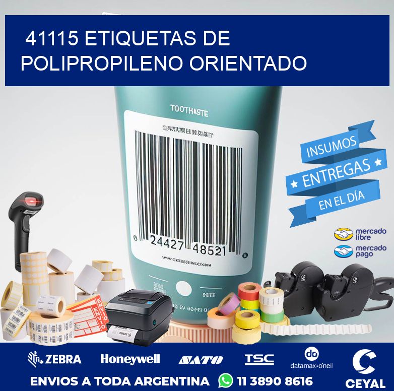41115 ETIQUETAS DE POLIPROPILENO ORIENTADO