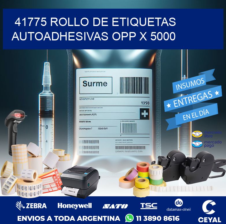 41775 ROLLO DE ETIQUETAS AUTOADHESIVAS OPP X 5000