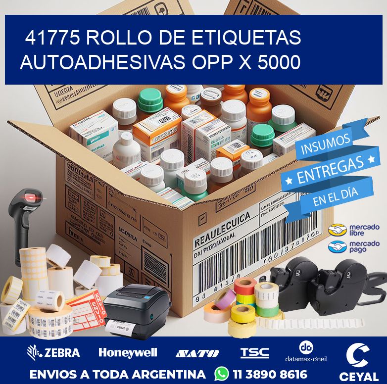 41775 ROLLO DE ETIQUETAS AUTOADHESIVAS OPP X 5000
