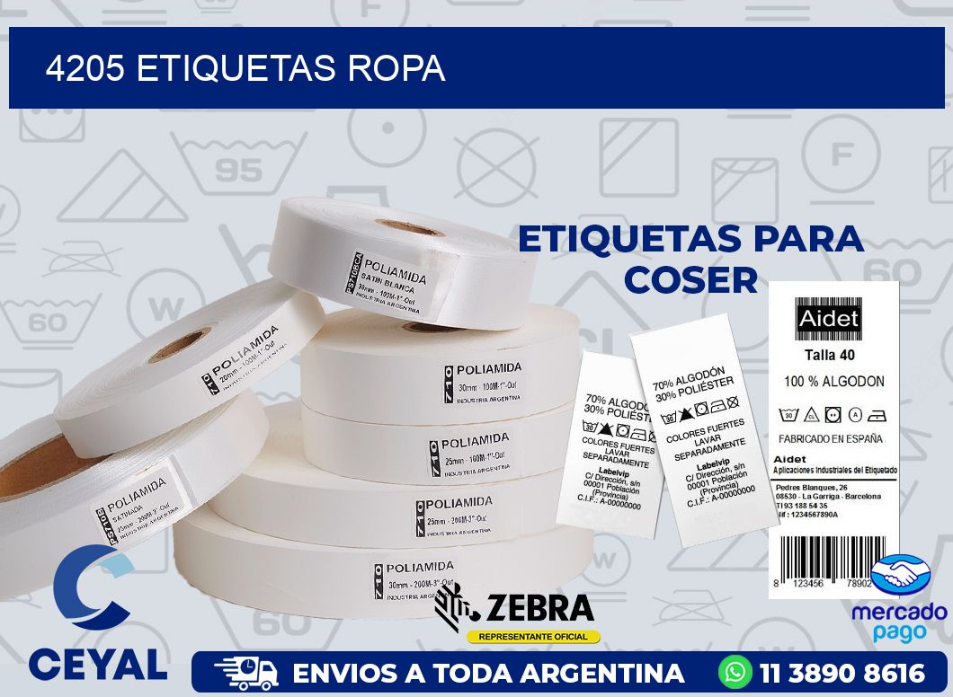 4205 ETIQUETAS ROPA