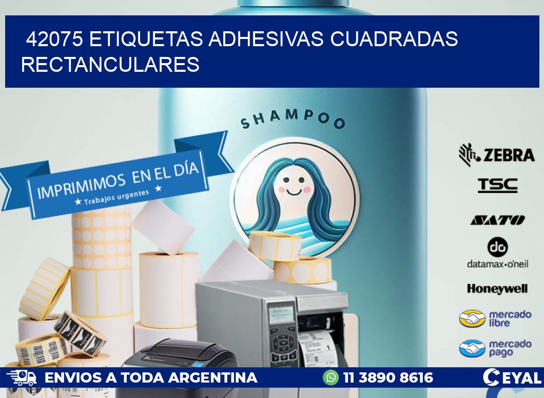 42075 etiquetas adhesivas cuadradas rectanculares