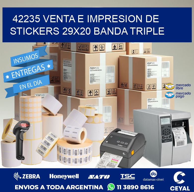 42235 VENTA E IMPRESION DE STICKERS 29X20 BANDA TRIPLE