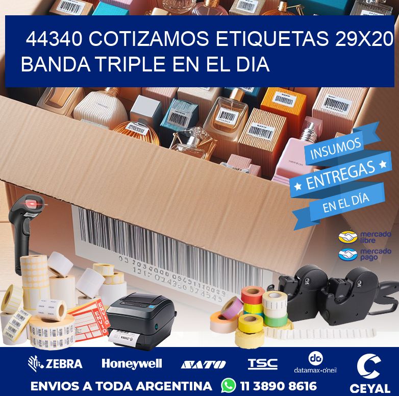 44340 COTIZAMOS ETIQUETAS 29X20 BANDA TRIPLE EN EL DIA