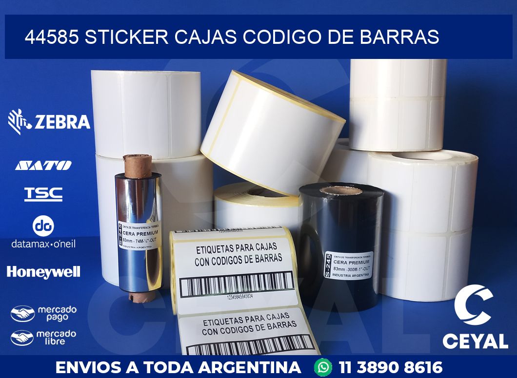 44585 STICKER CAJAS CODIGO DE BARRAS