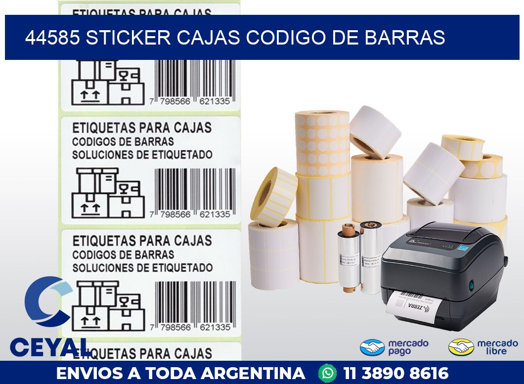 44585 STICKER CAJAS CODIGO DE BARRAS