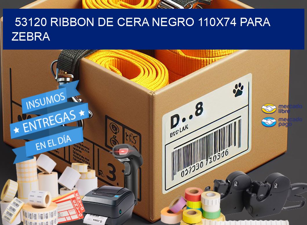 53120 RIBBON DE CERA NEGRO 110X74 PARA ZEBRA