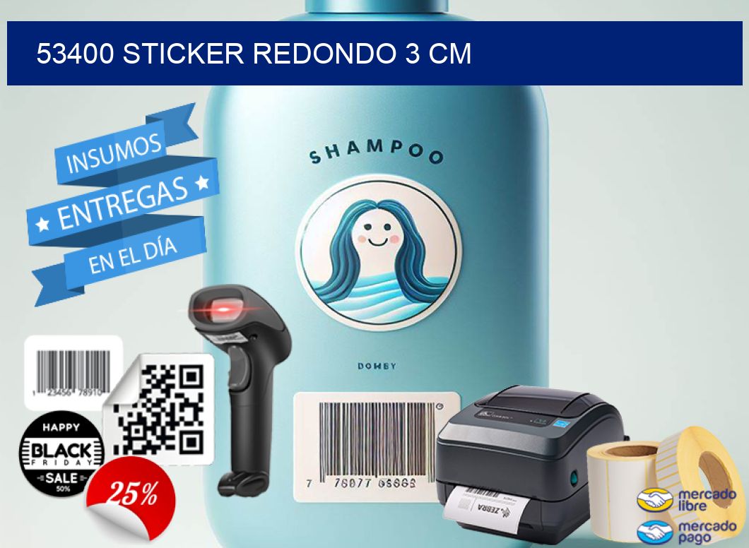 53400 STICKER REDONDO 3 CM