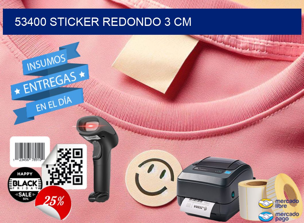53400 STICKER REDONDO 3 CM