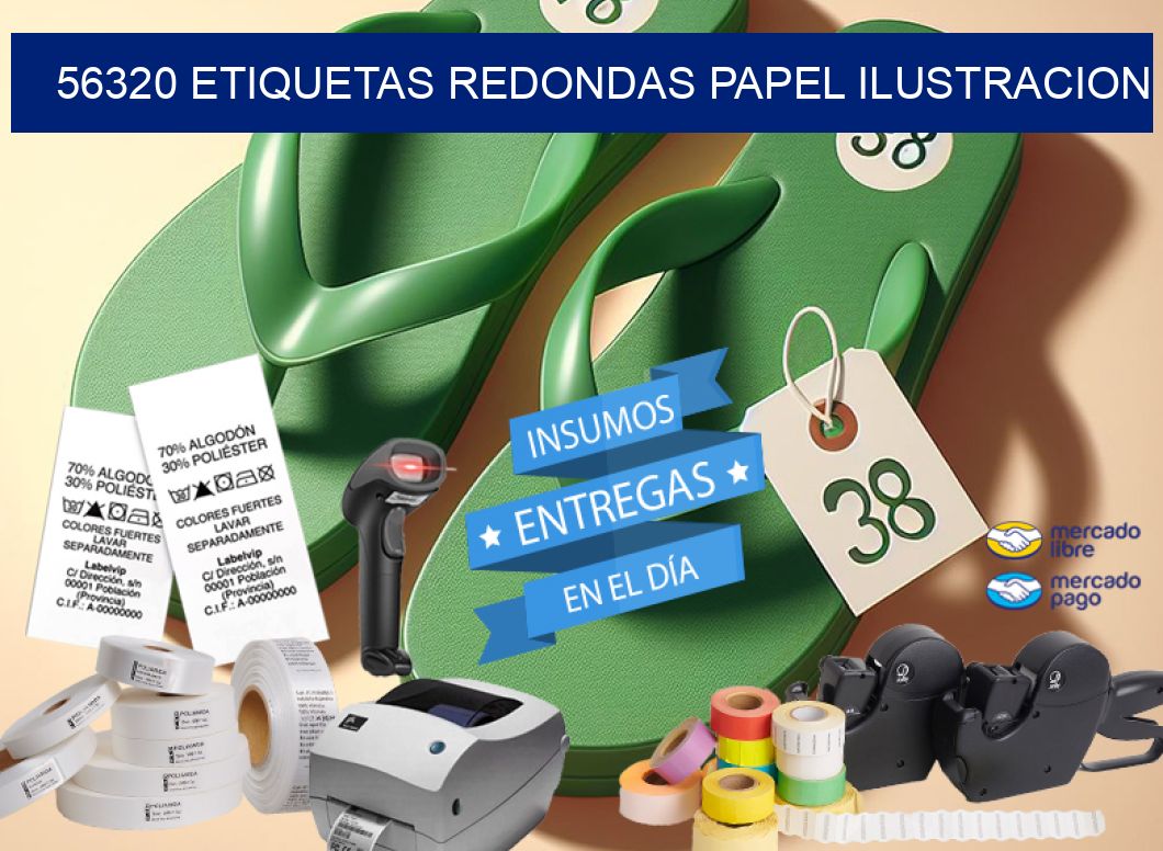 56320 ETIQUETAS REDONDAS PAPEL ILUSTRACION