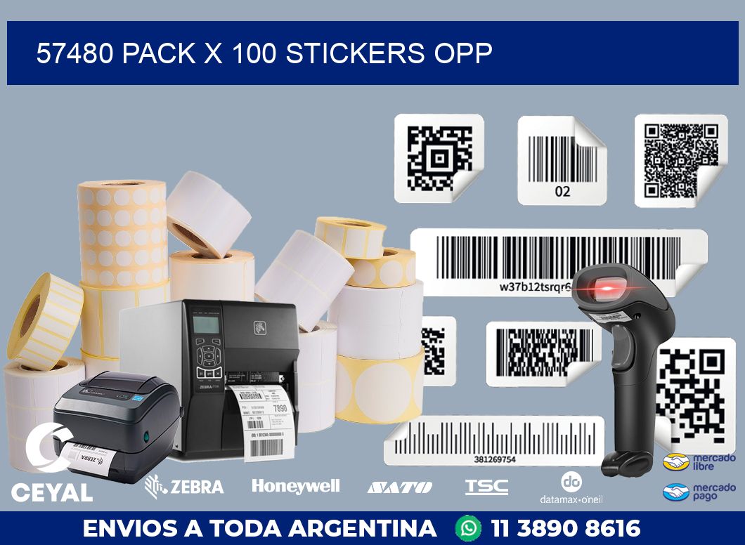 57480 PACK X 100 STICKERS OPP