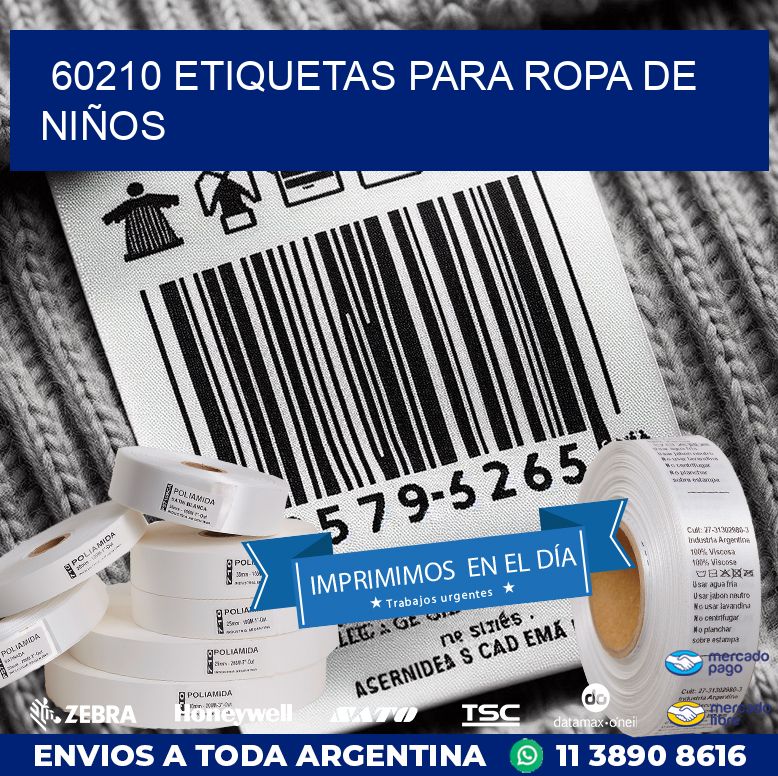 60210 ETIQUETAS PARA ROPA DE NIÑOS