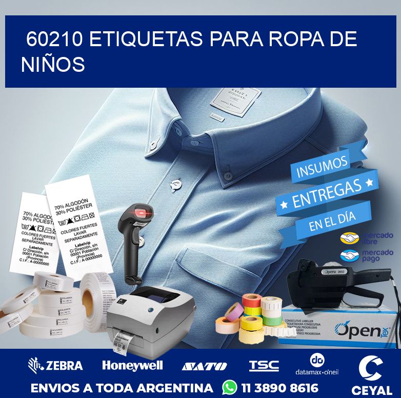 60210 ETIQUETAS PARA ROPA DE NIÑOS