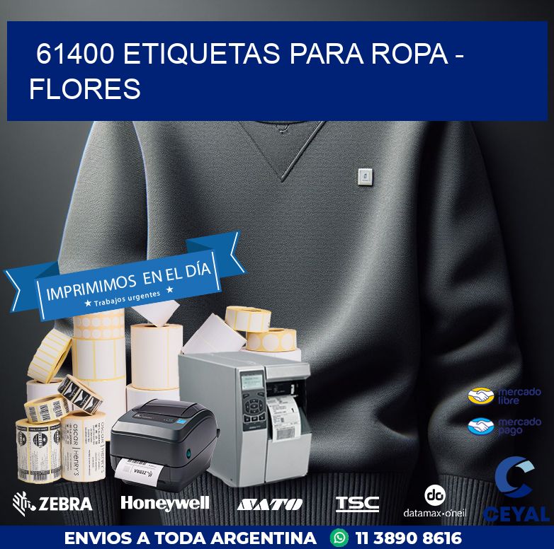 61400 ETIQUETAS PARA ROPA - FLORES