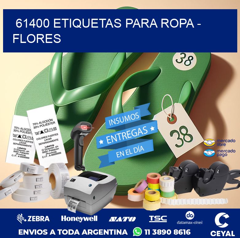 61400 ETIQUETAS PARA ROPA – FLORES