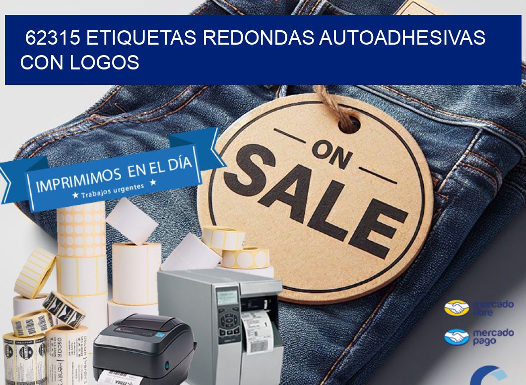 62315 ETIQUETAS REDONDAS AUTOADHESIVAS CON LOGOS