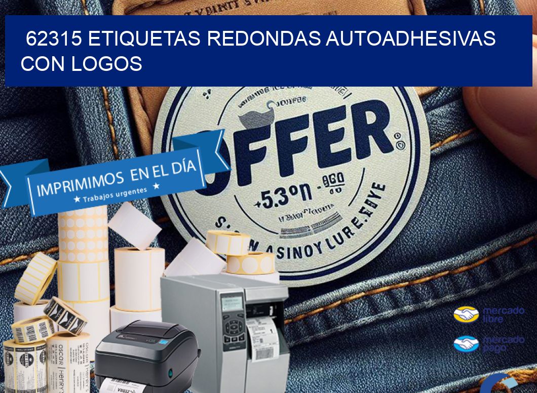 62315 ETIQUETAS REDONDAS AUTOADHESIVAS CON LOGOS