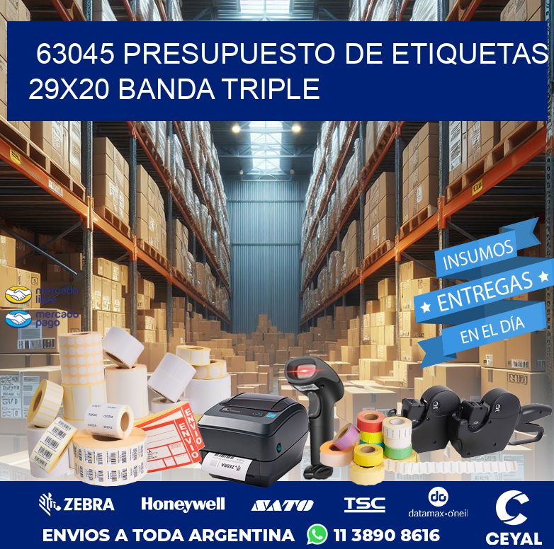 63045 PRESUPUESTO DE ETIQUETAS 29X20 BANDA TRIPLE