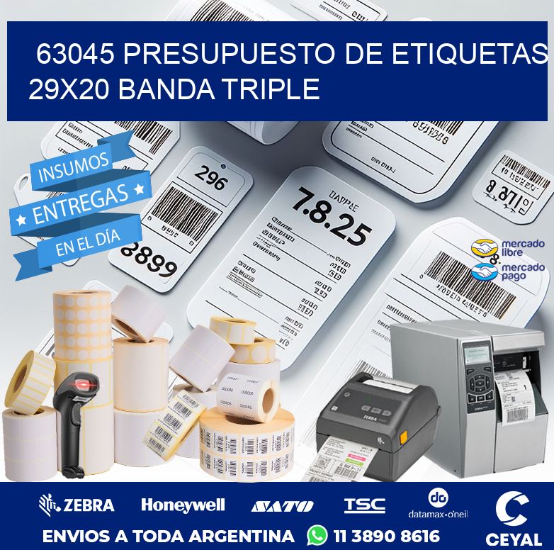 63045 PRESUPUESTO DE ETIQUETAS 29X20 BANDA TRIPLE