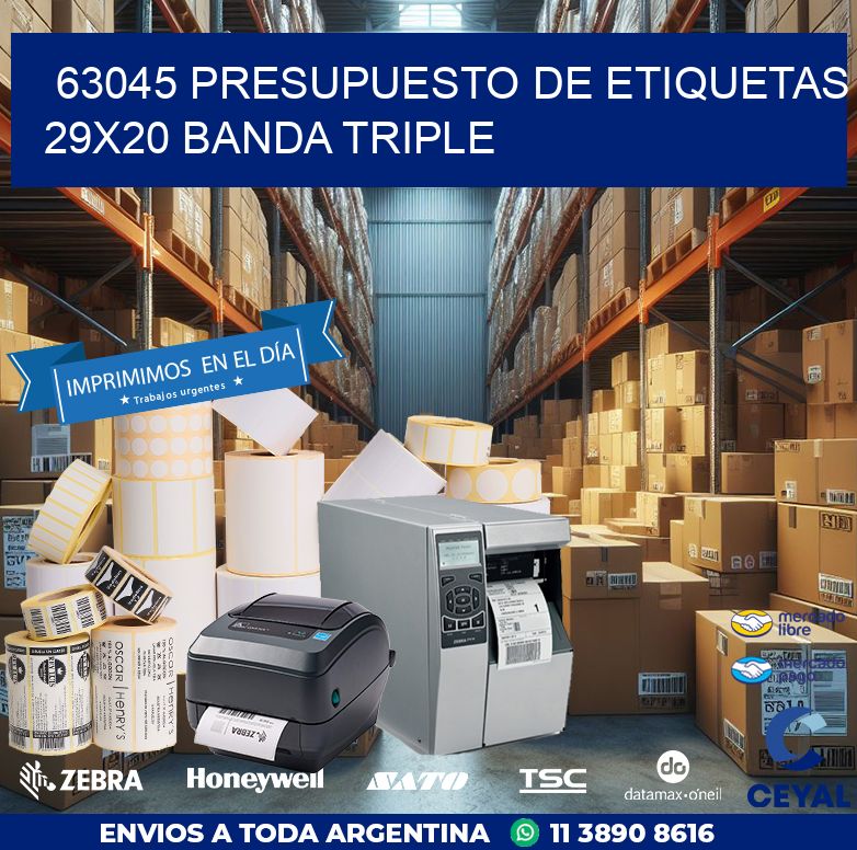 63045 PRESUPUESTO DE ETIQUETAS 29X20 BANDA TRIPLE