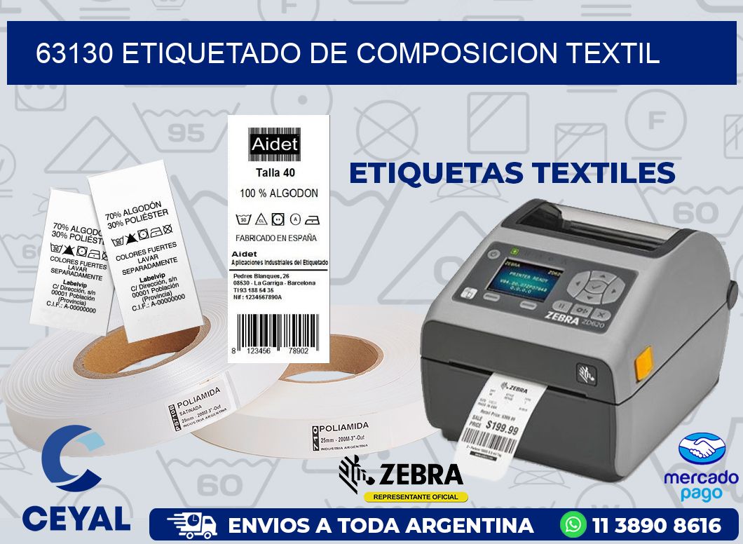 63130 ETIQUETADO DE COMPOSICION TEXTIL