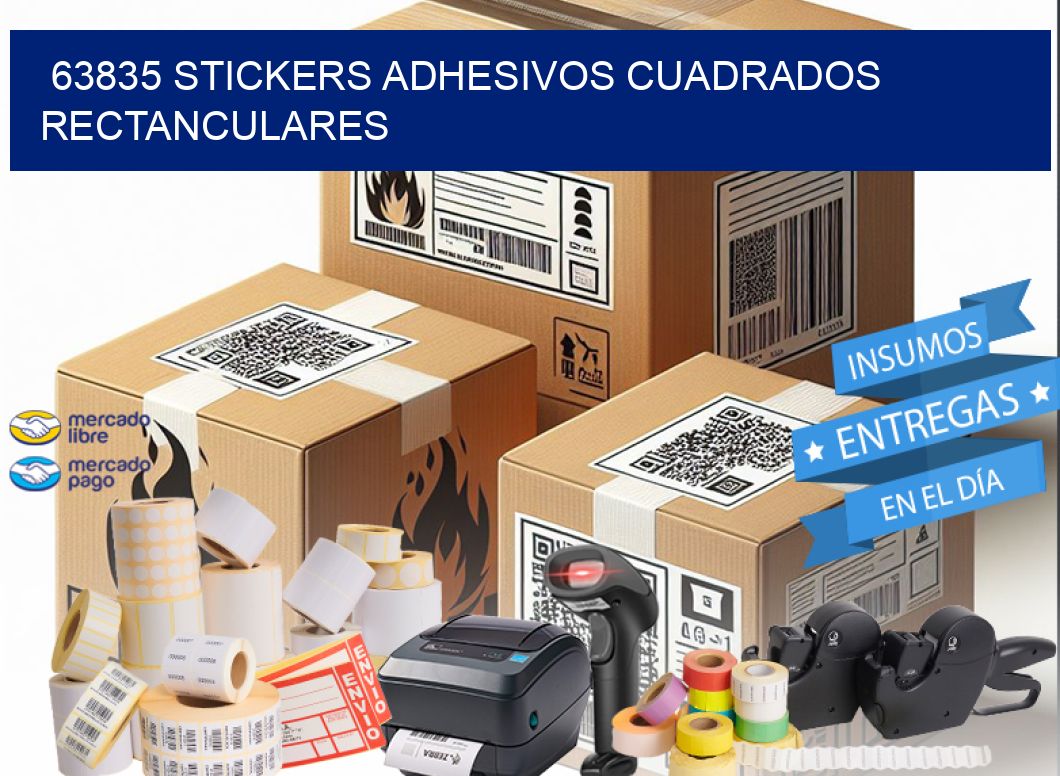 63835 stickers adhesivos cuadrados rectanculares