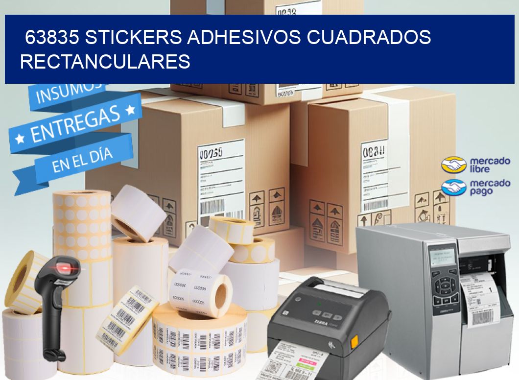 63835 stickers adhesivos cuadrados rectanculares