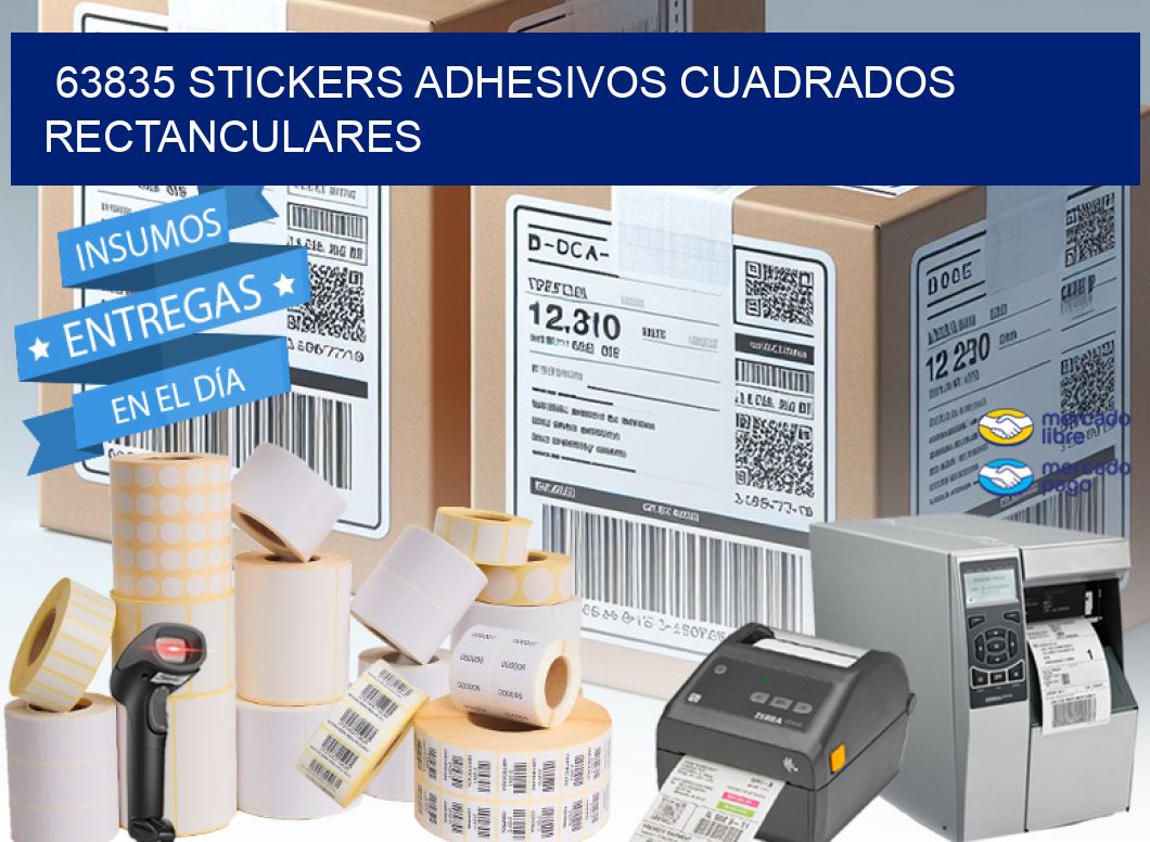 63835 stickers adhesivos cuadrados rectanculares
