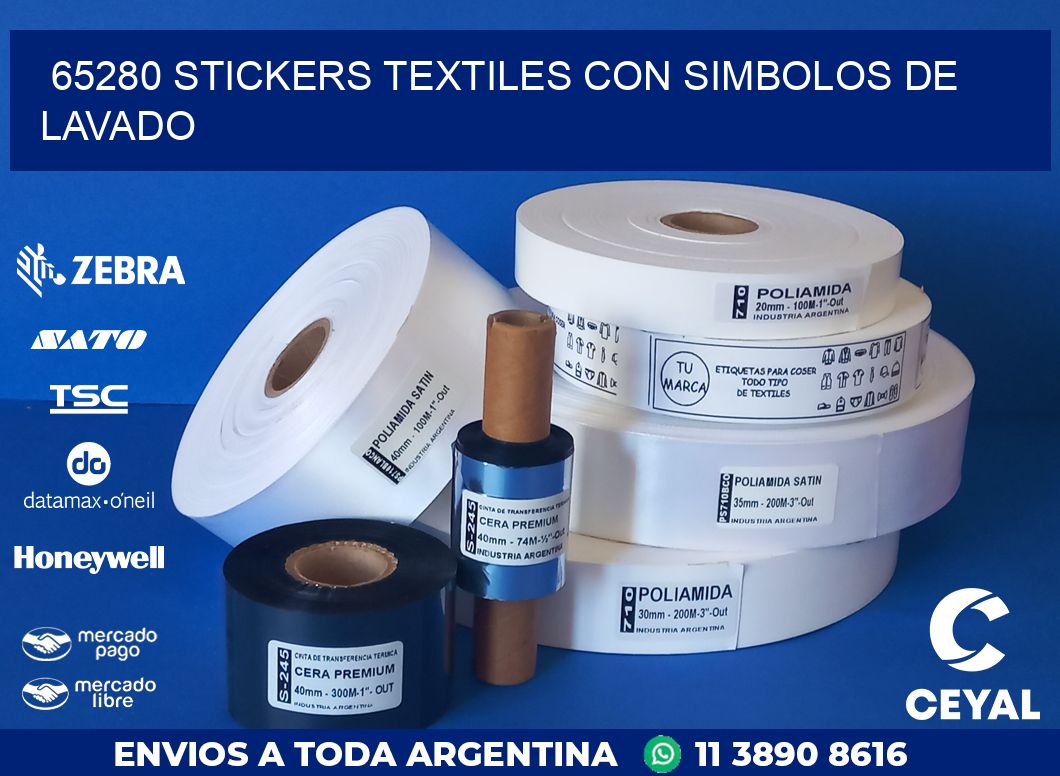 65280 STICKERS TEXTILES CON SIMBOLOS DE LAVADO