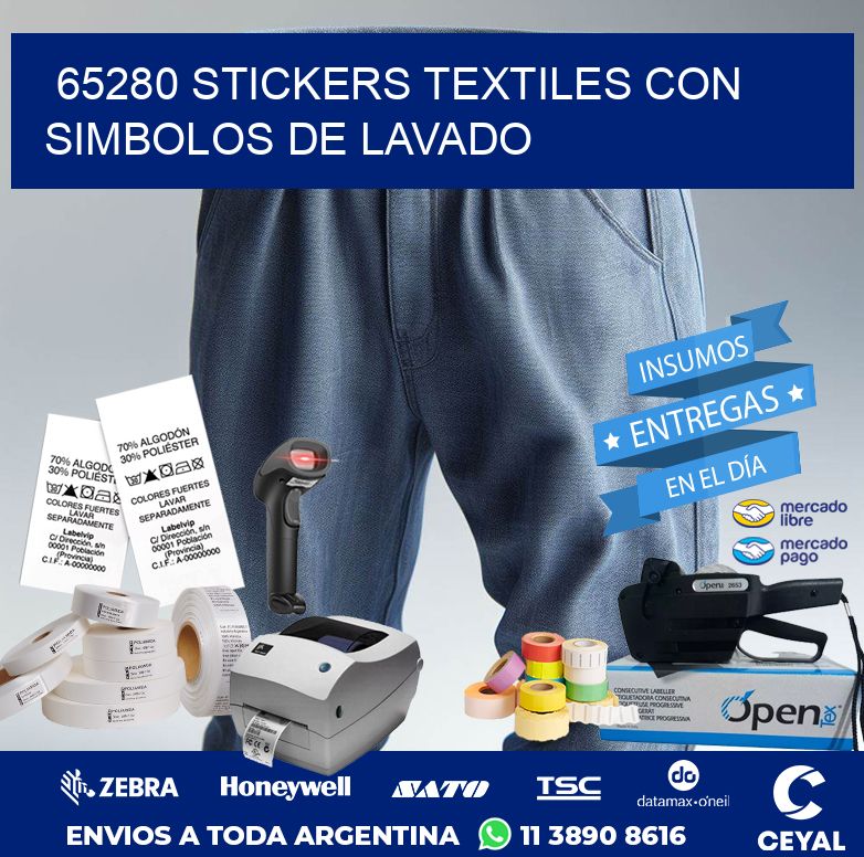 65280 STICKERS TEXTILES CON SIMBOLOS DE LAVADO