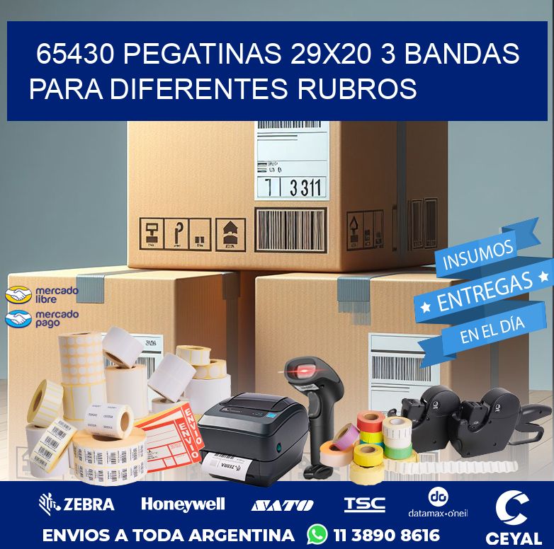 65430 PEGATINAS 29X20 3 BANDAS PARA DIFERENTES RUBROS
